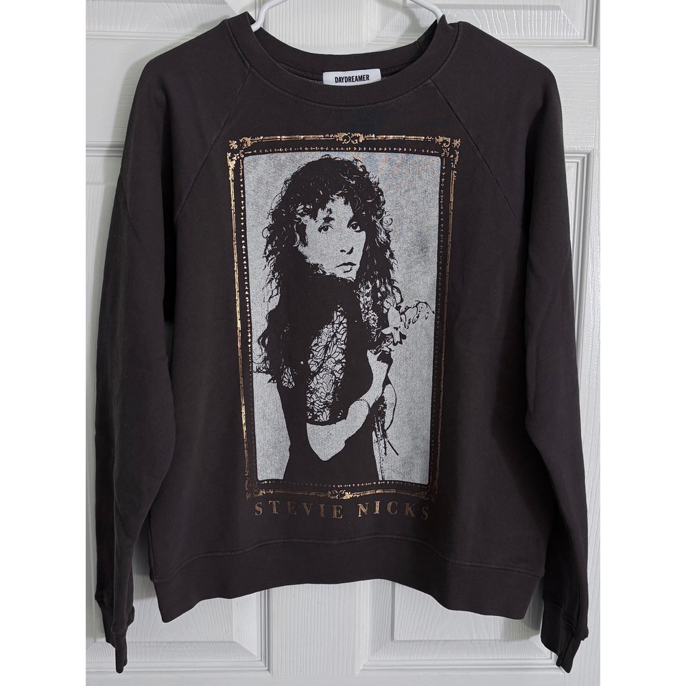 Daydreamer Stevie Nicks Orchid Bouquet Sweatshirt XS Grey Brown Fleetwood Mac